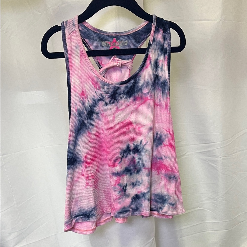 Hannah Sky Girls Tie-Dye Pink and Blue racer back Tank Top 4T